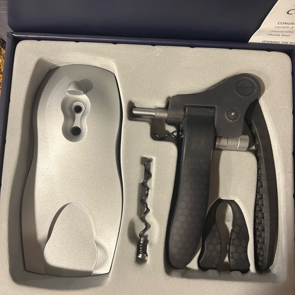 Brookstone Silver and Black Wine Opener Kit